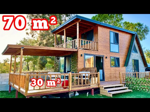 70 m² Ağaç Ev Turu ve Fiyatı - Tiny House değil Büyük Ahşap Ev - Wood House (Her İle Teslim)