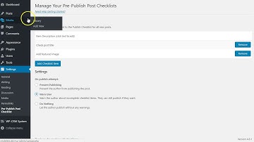 Create a blogging checklist in WordPress