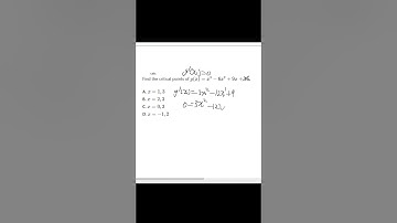 Find the critical points of 𝑔(𝑥)=𝑥3−6𝑥2+9𝑥+15g(x)=x 3 −6x 2 +9x+15 #maths #calculus