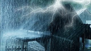 Heavy Thunderstorm & Rain | Night Rainstorm & Very Strong Thunder on Metal Roof | Sleep Fast, Relax