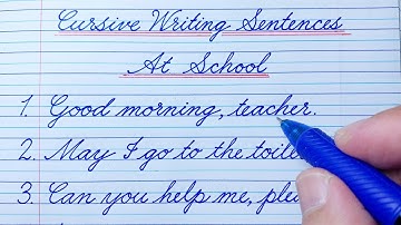 How to write in cursive | Cursive writing sentences | At School | Cursive handwriting practice