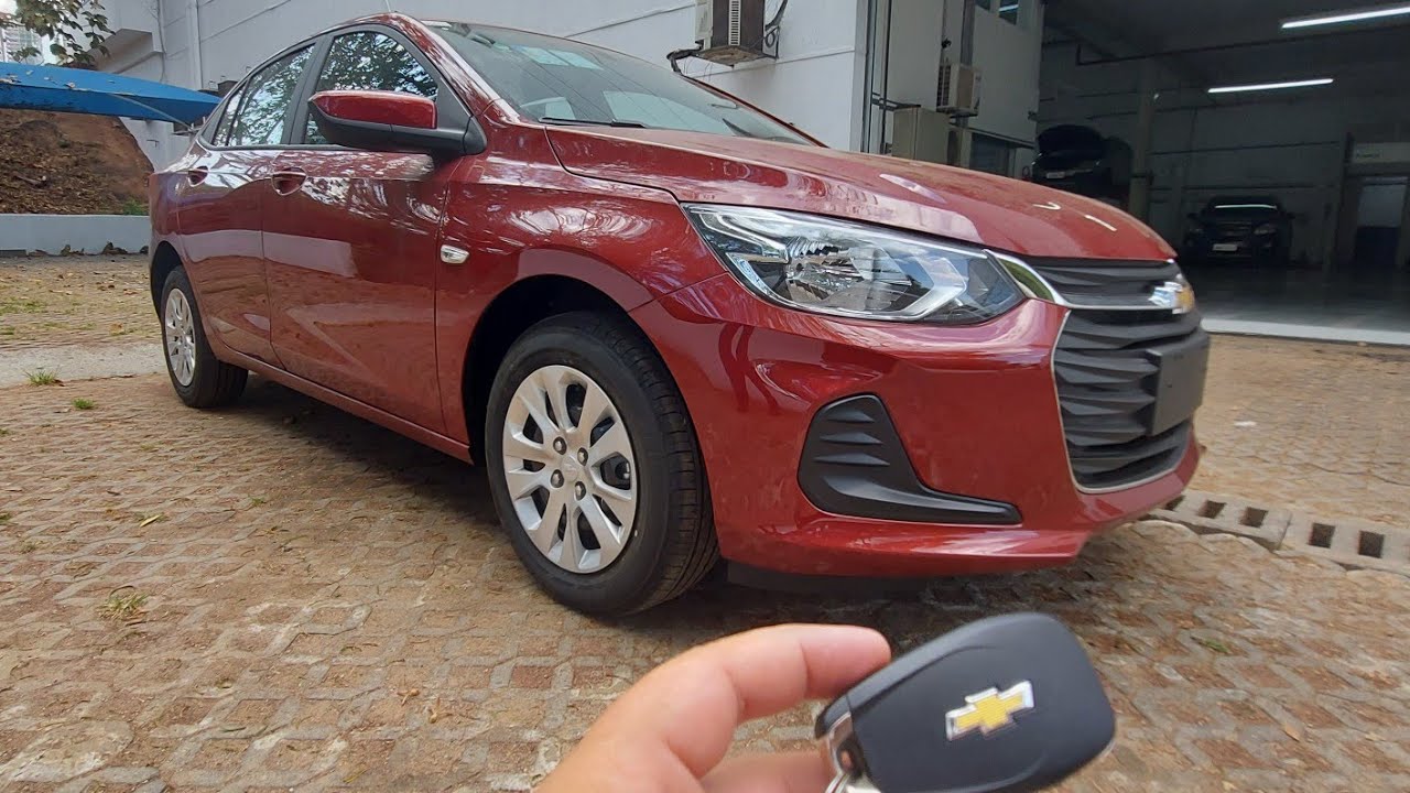 Detalhes Reais do novo Chevrolet onix plus vermelho carmmim LT 1 R8D 2022  aspirado 