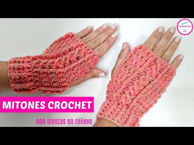 CÓMO TEJER MITONES A CROCHET O GUANTES SIN DEDO