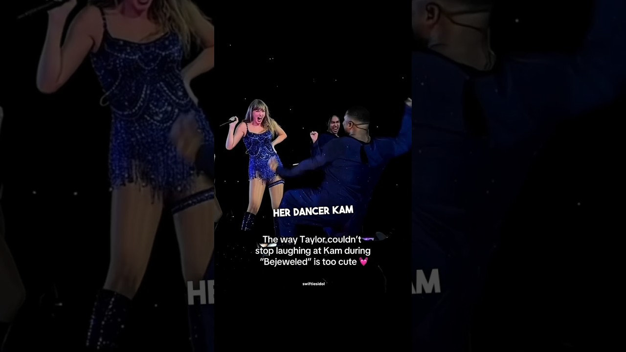 Taylor Swift hysterically laughing after her dancer Kam Saunders did this 😂 