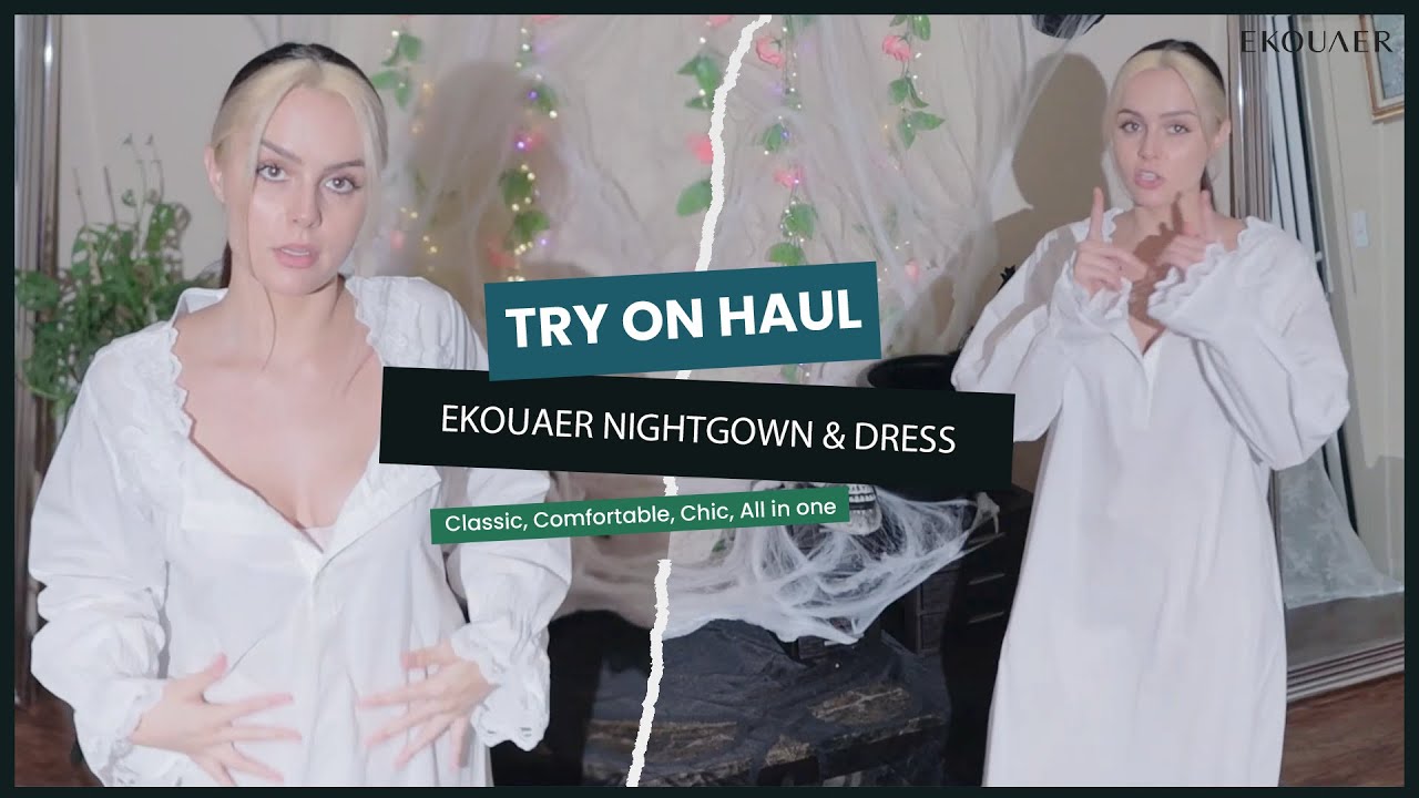 #holloweencostume Victorian Nightgown Try on Haul | Ekouaer ft. Abigail