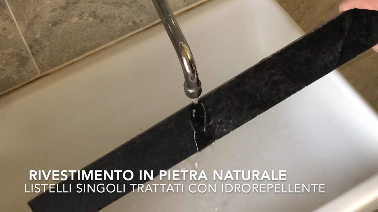 Rivestimento in pietra, listelli singoli in “QUARZITE NERA ANTICATA E IMPERMEABILE”