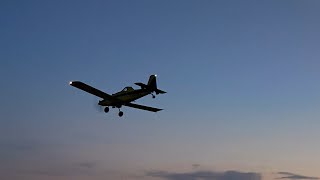 Air Tractor AT 802 (Cropduster) Spraying a Rice Field