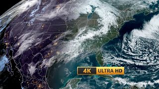 Relaxing 4K UHD of April 8, 2024 with Eclipse (week) with Clouds Moving Across the US Calming Music