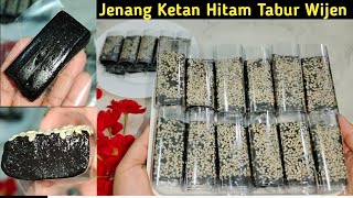 Black Glutinous Rice Jenang/Dodol Sprinkled with Sesame, Delicious and Soft | Guaranteed to Be Ad...