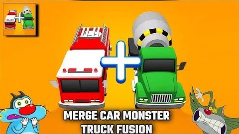 Merge Car Monster Truck Fusion - Gameplay Walkthrough Part 1 Tutorial Levels 1-17 (iOS,Android)