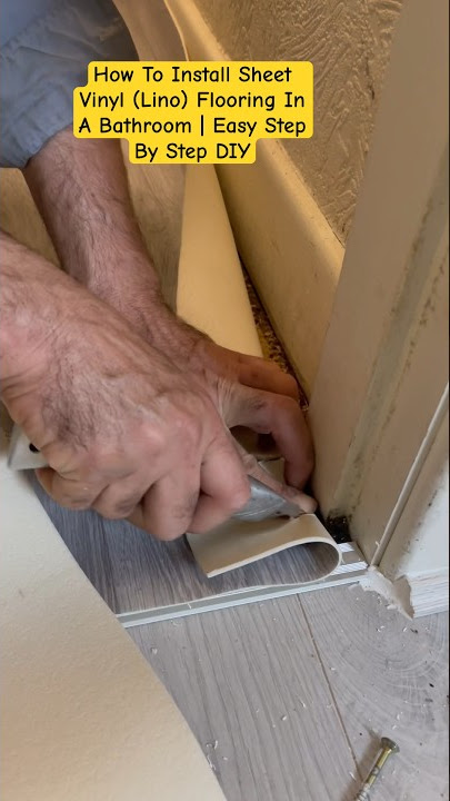 How To Install Sheet Vinyl (Lino) Flooring In A Bathroom | Easy Step By Step DIY Guide #shorts #1m