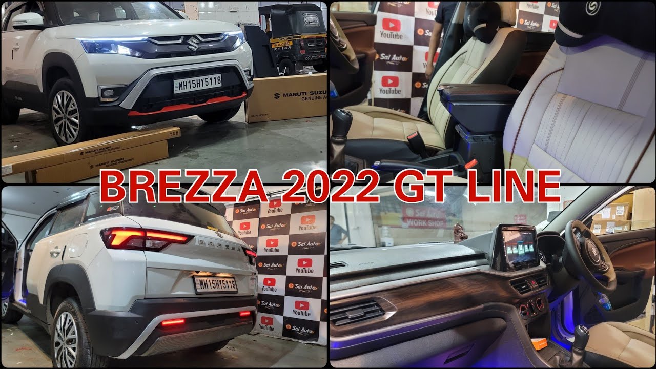 BREZZA 2022 LXI GT LINE WITH 10 MARUTI GENUINE ACCESSORIESTOP GEAR