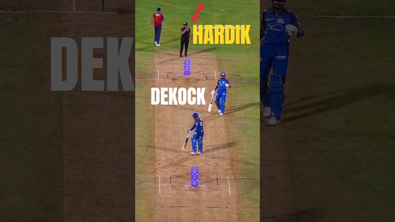 Hardik acted as an Umpire😄 DeKock dont wanted to chat with Hardik #mivspbks #cricketshorts #ipl2026