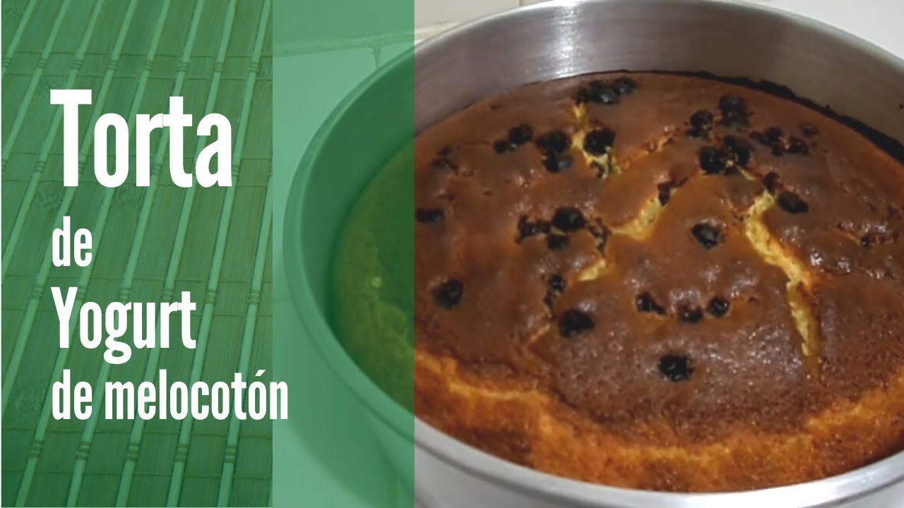 TORTA DE YOGURT de Melocotón 🍑 |  Receta super fácil de hacer en casa 😋