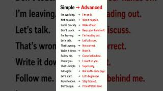 Simple to Advanced English Phrases
