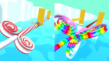 Spiral Rider! Very Satisfying And Relaxing ASMR Slicing Game