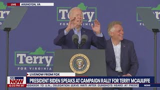 'This isn't a Trump rally': President Biden gets heckled by crowd at Virginia campaign rally