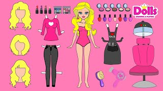 AMAZING PAPER DOLLS HAIR SALON CRAFTS FOR KIDS DOLLHOUSE