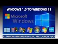 Windows All version with Logo and Year of Launch