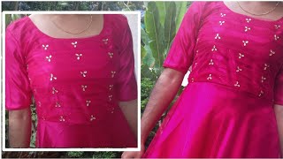 Pleated yoke umbrella cutting kurti, Frock/ cutting and stitching