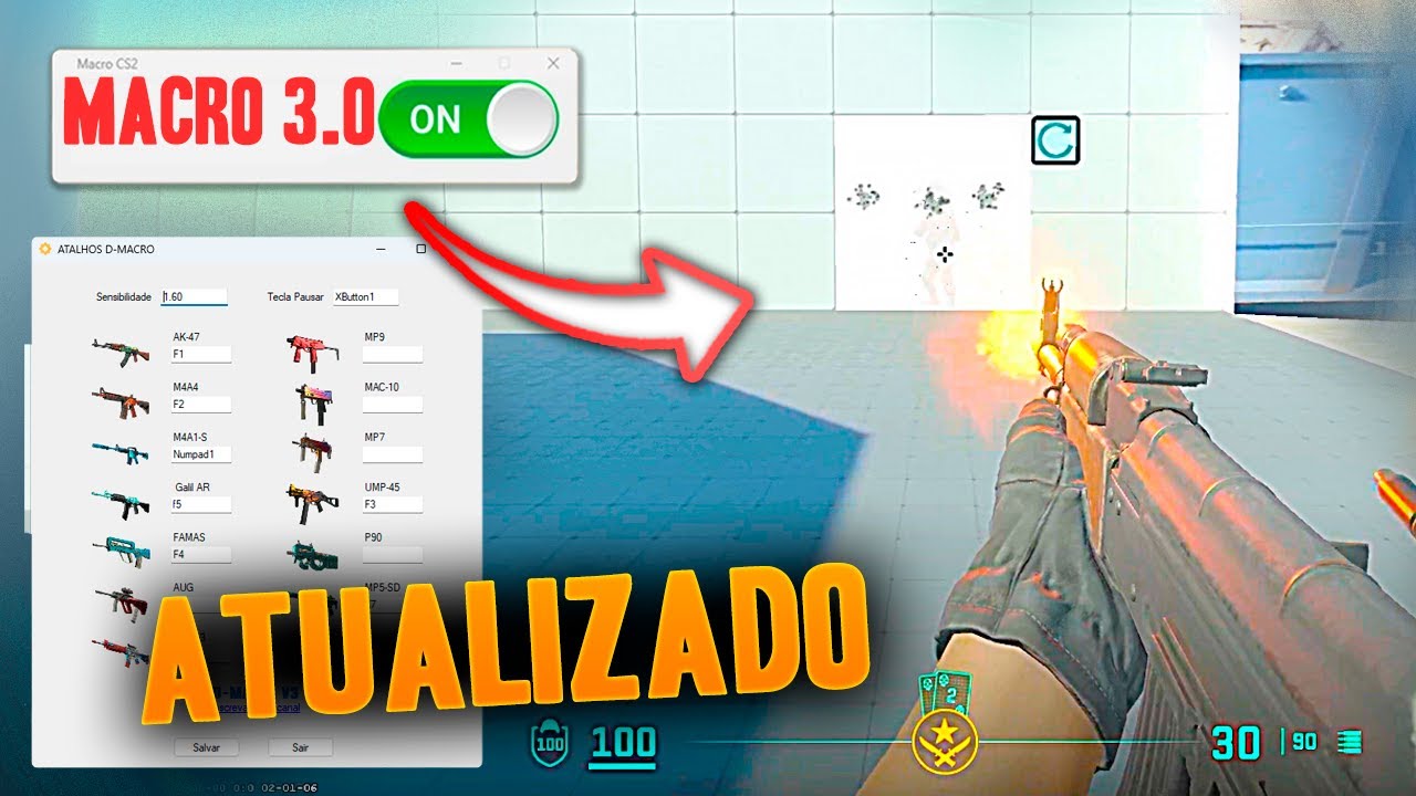 LANÇOU! MEU MACRO PARA CS2 ATUALIZADO VAC 3.0 - 2025 - TODAS AS ARMAS ...