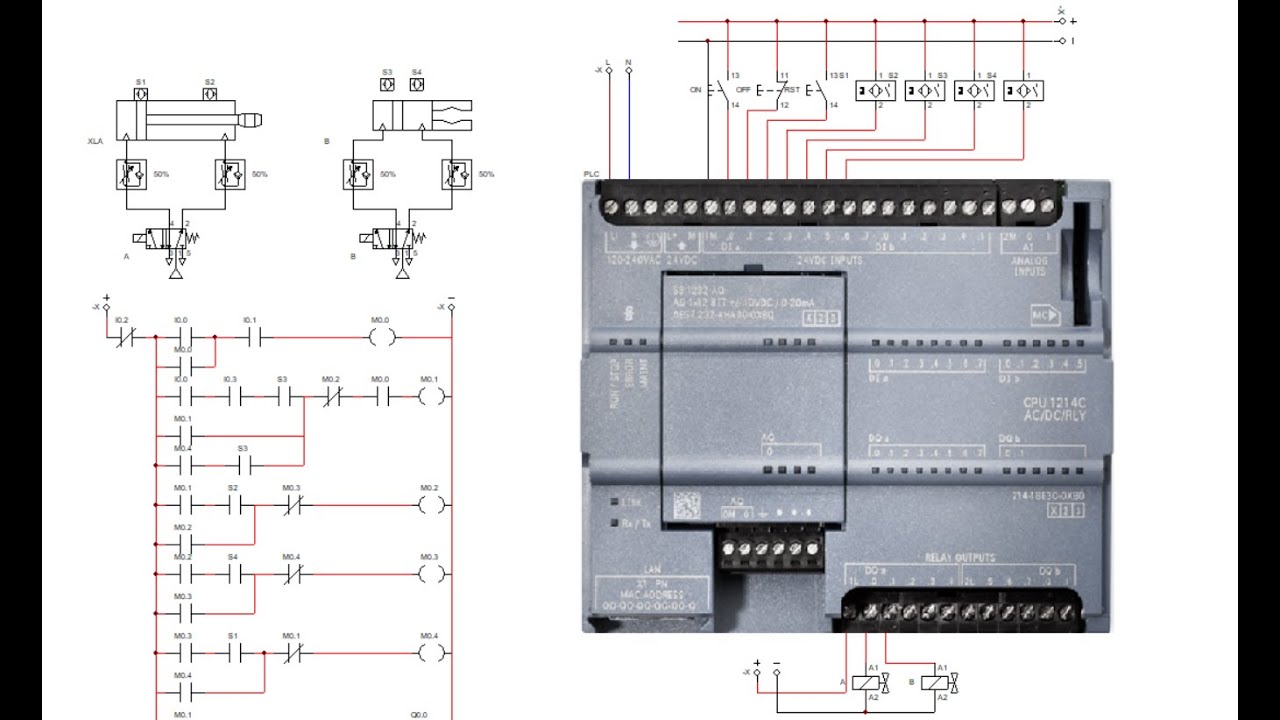 Lập trình PLC S7-1200 trên CADe-SIMU điều khiển xy lanh