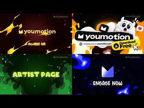 4 Molten Fire Logo Openers with Hand-Drawn Flames (Ae, Pr, FCPX)