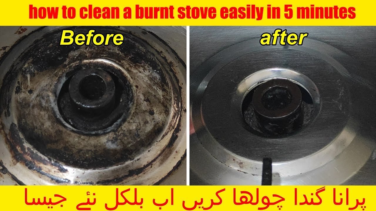 How to Clean Easily Gas Stove Burner Easiest Way To Clean Burnt Stove
