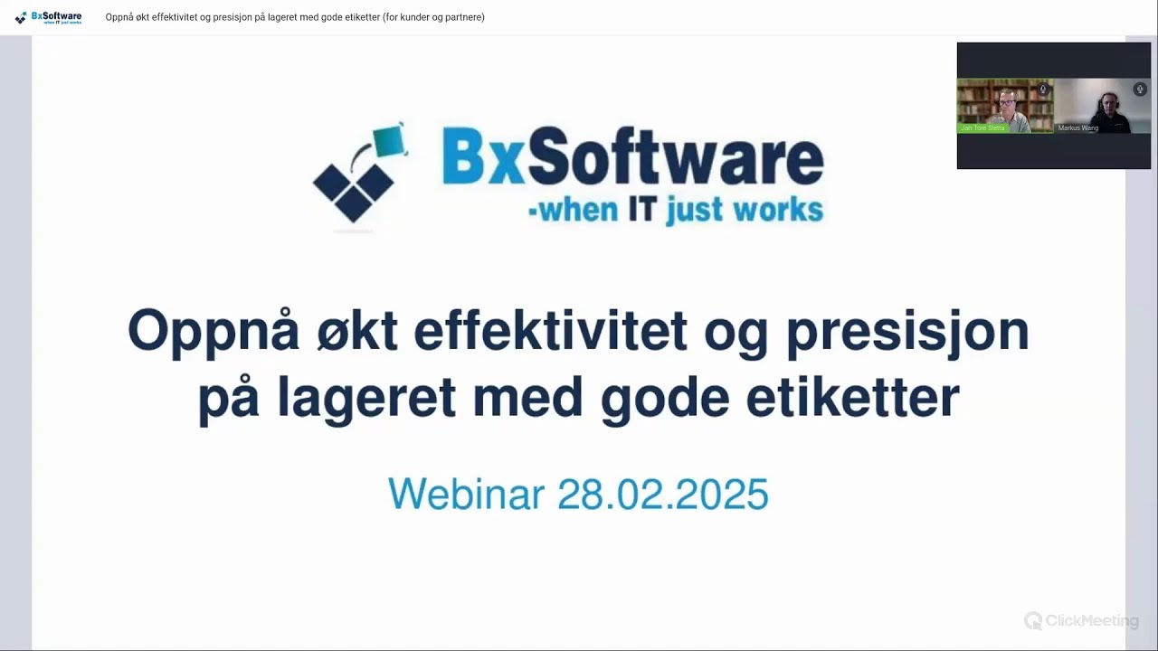 Webinar 28.02.2025 - Oppnå økt effektivitet og presisjon på lageret med gode etiketter