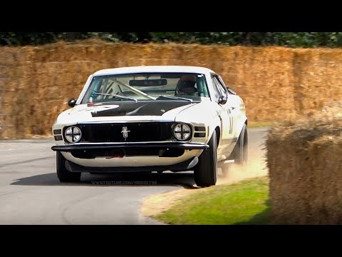Видео: 1970 Ford Mustang Boss 302 Trans-Am in action at Festival of Speed w/ LOUD V8 Sounds!