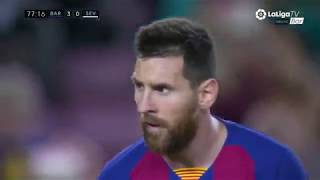 Lionel Messi - Free Kick Goal Vs Sevilla 2019 - with Spanish Commentary