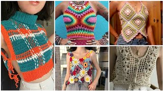 Top Stylish & Very Elegant Fashionable Crochet Knitting Blouse & Too Designs