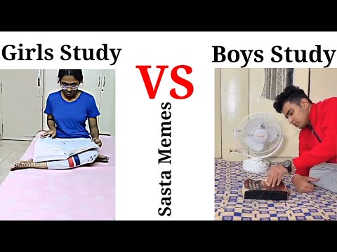 Girls study vs Boys study 🤣🤣🤣 # funny memes # sasta Memes