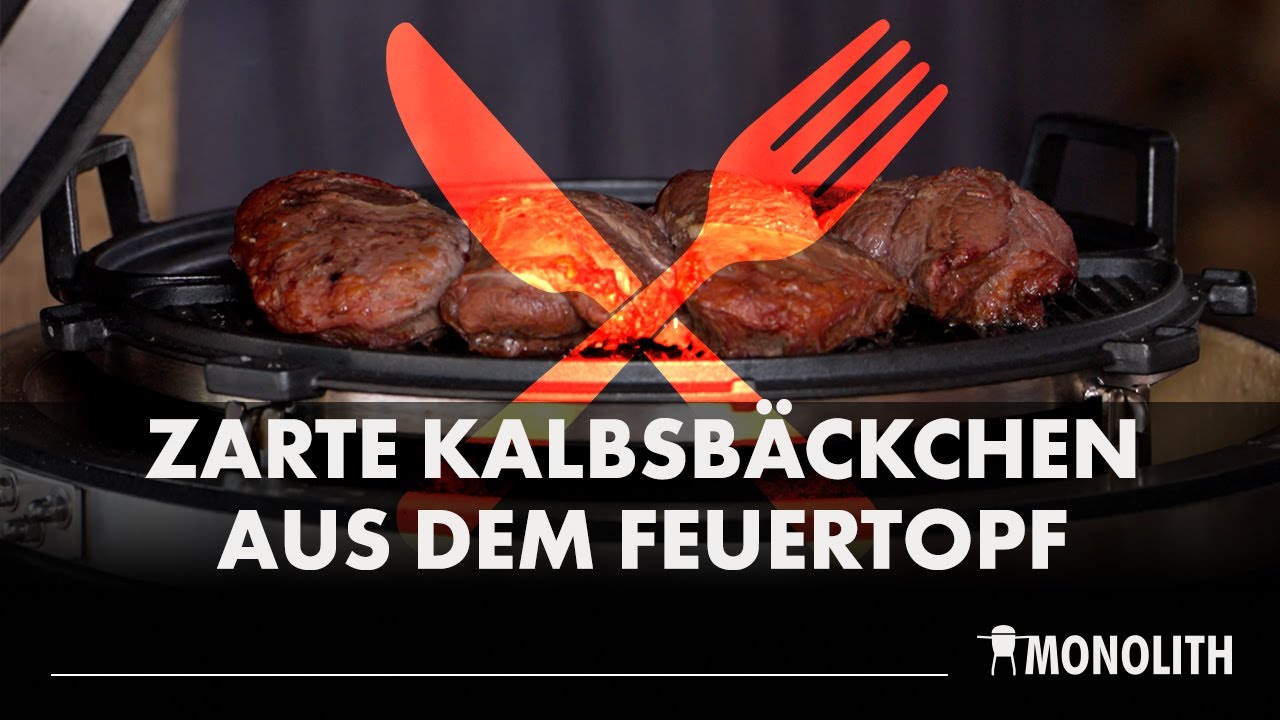 Zarte Kalbsbäckchen vom Grill - mit dem MONOLITH Feuertopf