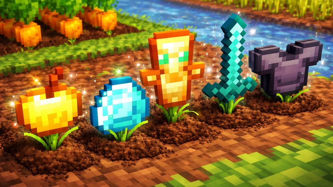 Minecraft mas você consegue PLANTAR ITENS...