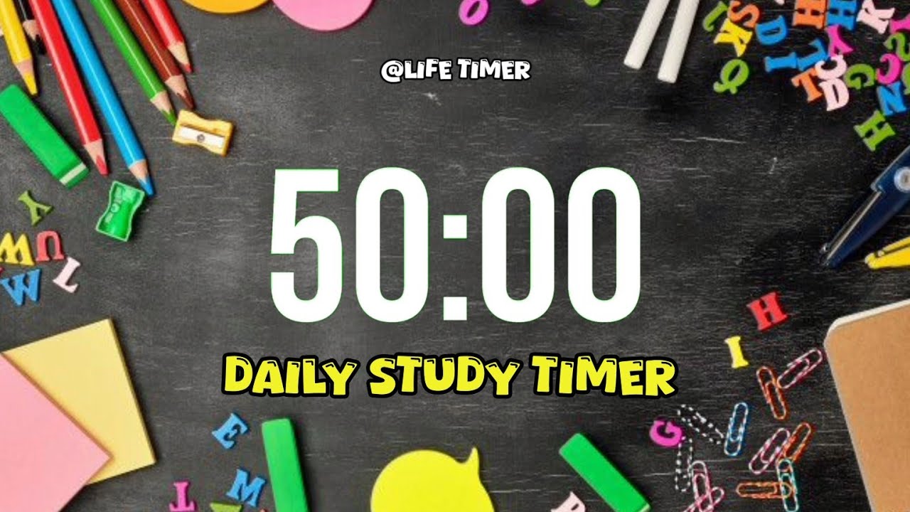 50 Minute Silent Study Timer | Ends with Alarm ⏰ - YouTube