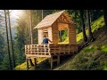 A Man Builds a House from ABANDONED PALLETS in the Middle of the Forest