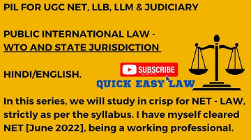 Public International Law (PIL) - World Trade Organisation (WTO) with MNEMONIC. NET, LL.B, LL.M