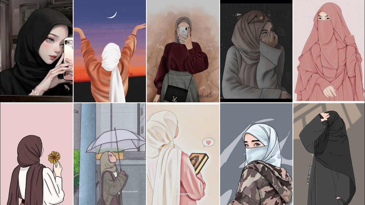 Latest Hijab Cartoon Profile pic