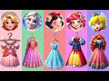 [DIY Paper Game] ディズニープリンセス Disney Princess Wong Dresses Game👗Elsa, Rapunzel, Ariel #asmr #エルサ