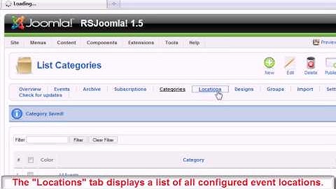 Ep. 47: RSEvents! - Joomla! event manager - backend presentation