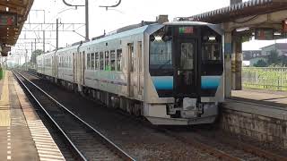 JR川部駅　五能線 快速・東能代行き発車【GV-E400系・3524D】&弘前行き発車【GV-E400系・821D】　2021.07.17