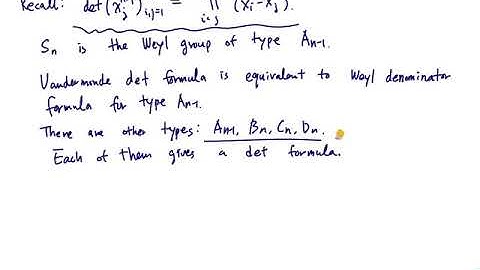 [Topics in Combinatorics] Lecture 7. Weyl denominator formula and lattice paths