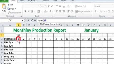 Monthly production Report Limited company For Microsoft excel Advance Formula