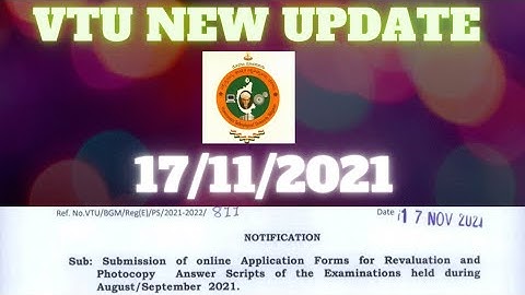 VTU UPDATE, ONLINE APPLICATIONS INVITED FOR REVALUATION OF EXAMS HELD IN AUG/SEP 2021 #DOGOODWORLD