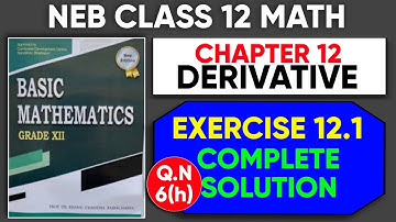 Solution of Q.no.6 (h) of Exercise 12.1 of Basic Mathematics Class 12 || Derivative of Hyperbolic