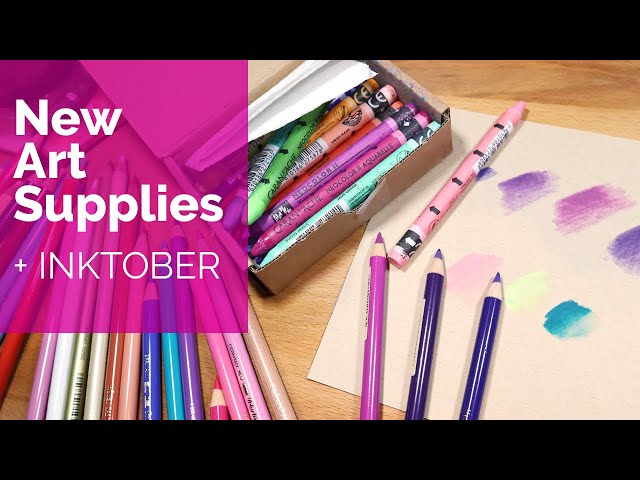 🎨 NEW art supplies! PLUS my first INKTOBER drawing! 