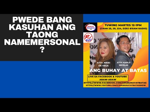 PWEDE BANG KASUHAN ANG TAONG NAMEMERSONAL?