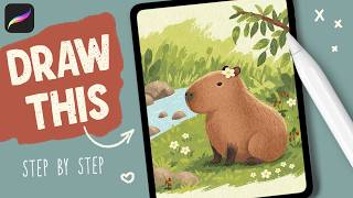 How to Paint a Cute Capybara in Procreate | Step-by-Step Tutorial