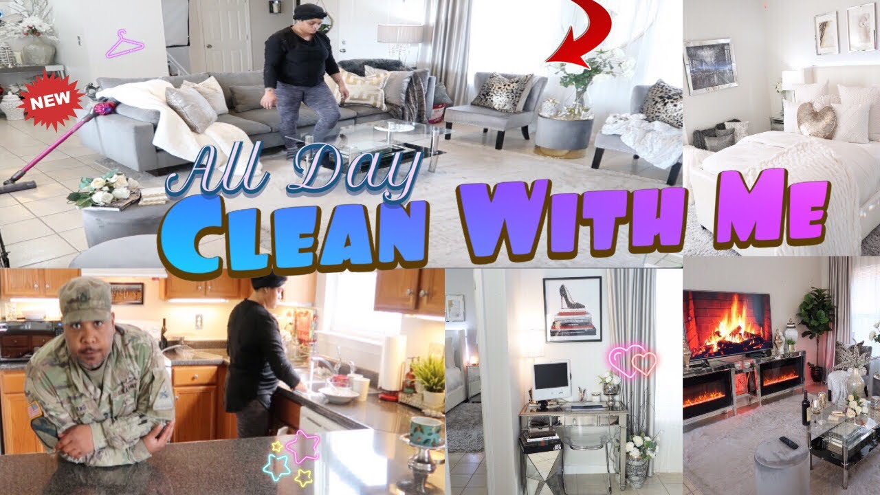 All Day CLEAN WITH ME | CLEAN & FRESH HOME /Military Housing